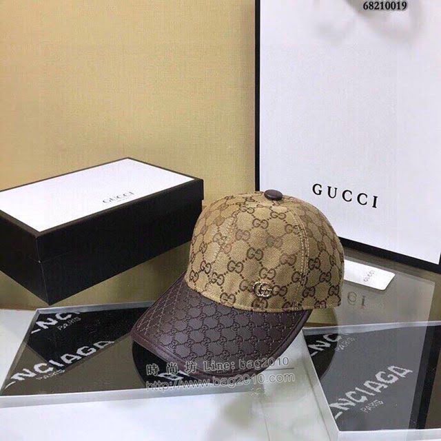 Gucci男士帽子 古馳經典GG印花棒球帽鴨舌帽  mm1124